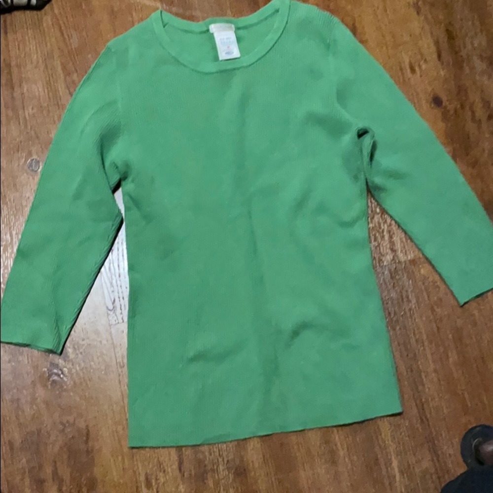 Kelly green quarter sleeve sweater